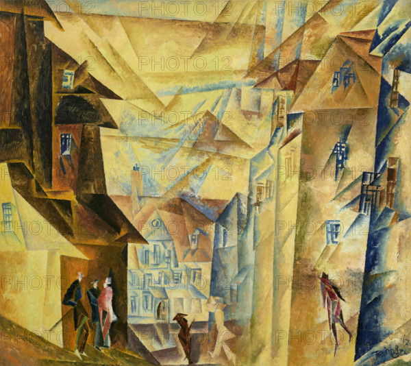 Hinter der Kirche II (Behind the Church II), 1917. Creator: Feininger, Lyonel (1871-1956).