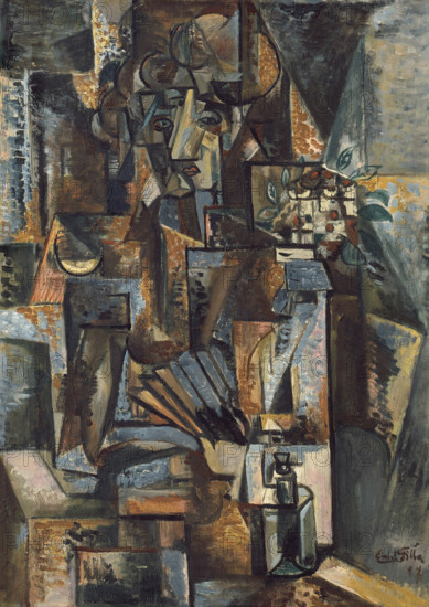 Woman with a Fan, 1917. Creator: Filla, Emil (1882-1953).