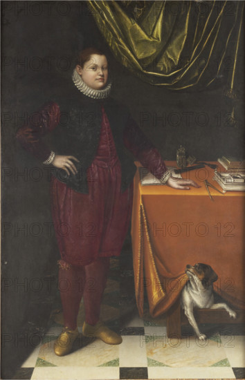 Portrait of a Youth with a Dog, Early 1590s. Creator: Fontana, Lavinia (1552-1614).