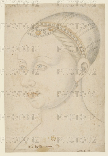 Portrait of Agnès Sorel (1422-1450), c1535-1550. Creator: Fouquet, Jean, (After) .