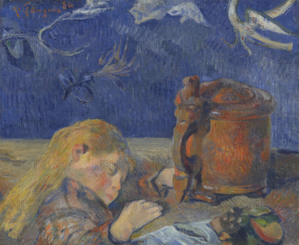 Clovis asleep, 1884. Creator: Gauguin, Paul Eugéne Henri (1848-1903).