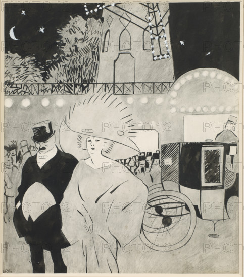 Extérieur du Moulin Rouge, 1908. Creator: Gris, Juan (1887-1927).