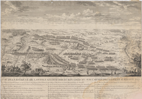 The battle of Lawfeld on 2nd July 1747. Creator: Guélard, Jean-Baptiste (active 1730-1760).