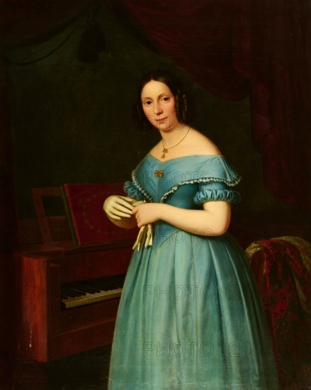 Portrait of the composer Fanny Hensel née Mendelssohn (1805-1847). Creator: Hensel, Wilhelm (1794-1861).