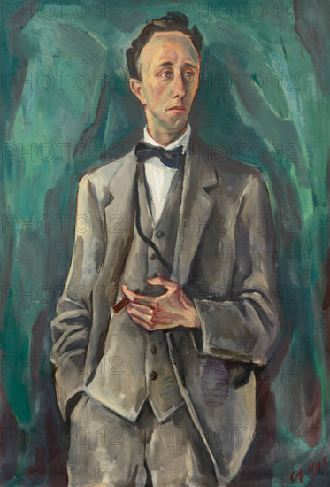 Portrait of sculptor Hermann Hubacher (1885-1976), 1918. Creator: Hofer, Karl (1878-1955).