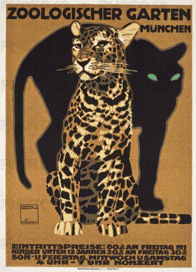 Munich Zoo, 1912. Creator: Hohlwein, Ludwig (1874-1949).
