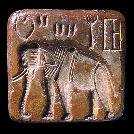Elephant Seal with Indus Script Found at Mohenjo Daro, Indus Valley, 3rd millenium BC. Creator: Indus Valley Civilisation.