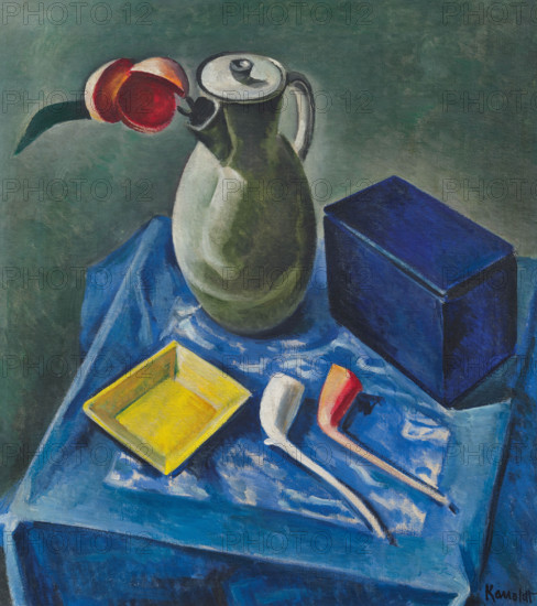 Still life with jug, tin and pipes, 1931. Creator: Kanoldt, Alexander (1881-1939).