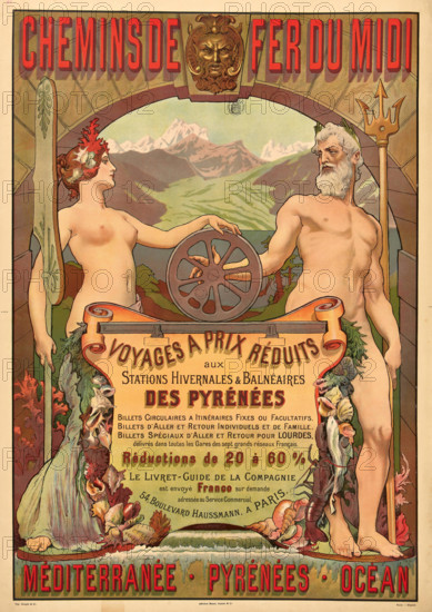 Chemins de fer du Midi. Les Pyrénées, c1900. Creator: Kauffmann, Paul Adolphe (1849-1940).