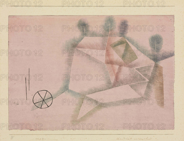 Landscape with a Wheel (Landschaft mit dem Rad), 1929. Creator: Klee, Paul (1879-1940).