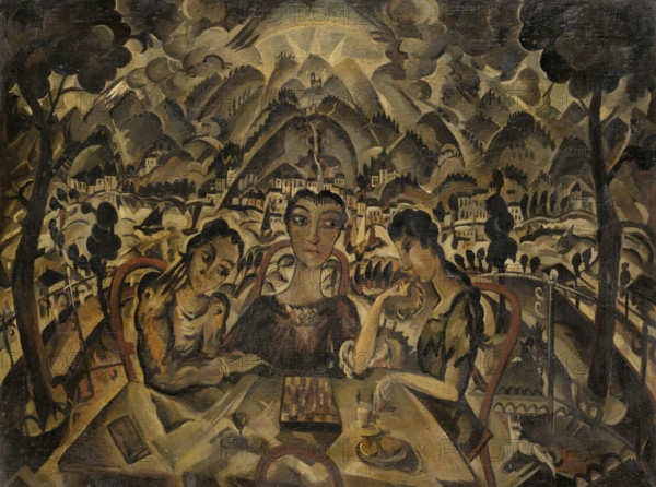 Chess players, c1917-1918. Creator: Kölschbach, Joseph (1892-1947).