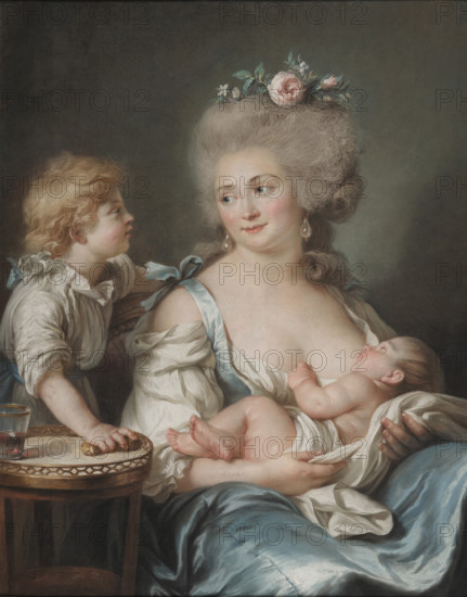 Madame Charles Mitoire, née Christine-Geneviève Bron (1760-1842) and her children, 1783. Creator: Labille-Guiard, Adélaïde (1749-1803).