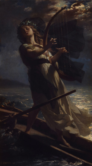 Veleda, moon effect, 1883. Creator: Lenepveu, Jules Eugène (1819-1898).