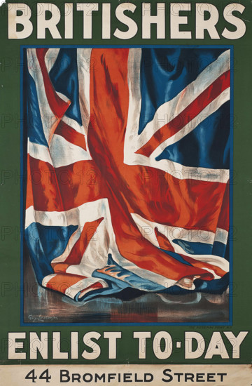 Britishers, Enlist To-Day, 1917. Creator: Lipscombe, Guy (1881-1952).