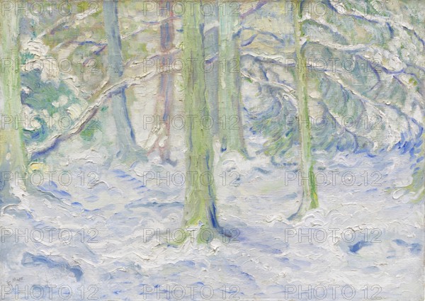 Snow-covered forest, 1909. Creator: Marc, Franz (1880-1916).