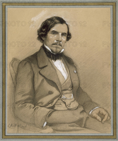 Portrait of Eugène Delacroix (1798-1863), c1854. Creator: Masson, Alphonse (1814-1898).