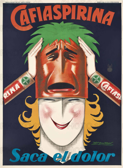 Cafiaspirina. Saca el dolor, 1930. Creator: Mauzan, Luciano Achille (1883-1952).
