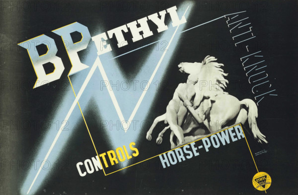 BP Ethyl Anti-knock Controls Horse-Power, 1933. Creator: McKnight Kauffer, Edward (1890-1954).