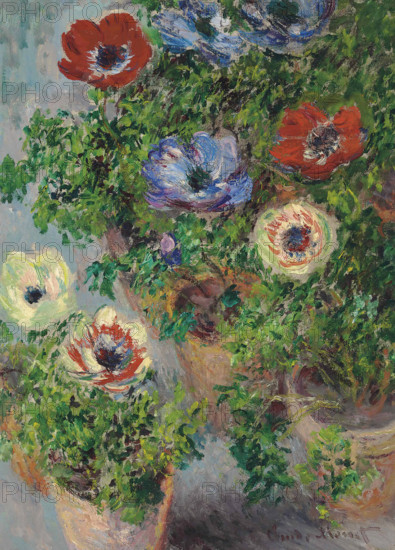 Anémones en pot, 1885. Creator: Monet, Claude (1840-1926).