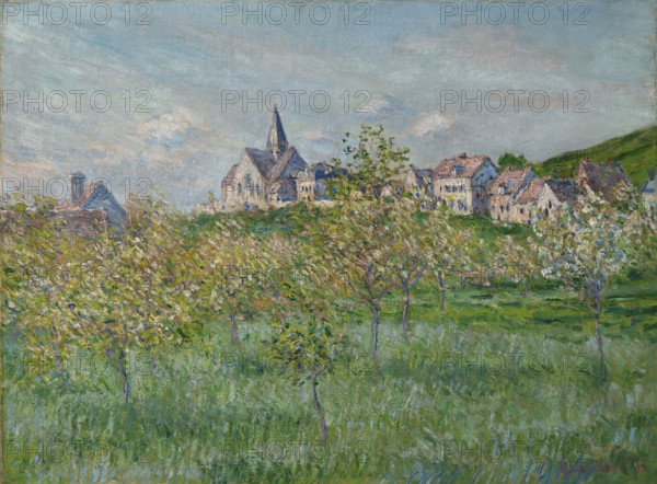 Printemps à Giverny, effet d'après-midi (Spring in Giverny, afternoon effect), 1885. Creator: Monet, Claude (1840-1926).