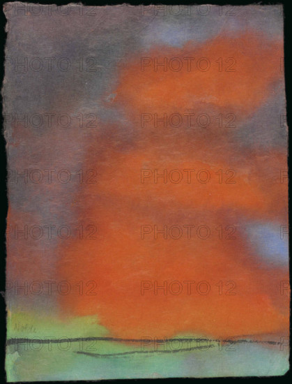 Landscape with high sky and red clouds, c1930-1935. Creator: Nolde, Emil (1867-1956).