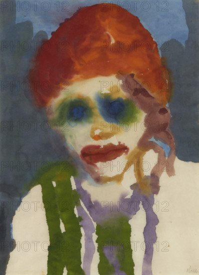 Woman with red headgear. Creator: Nolde, Emil (1867-1956).