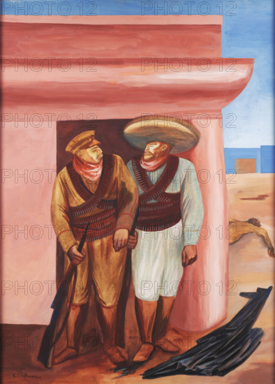 Mexican Soldiers, 1930. Creator: Orozco, José Clemente (1883-1949).