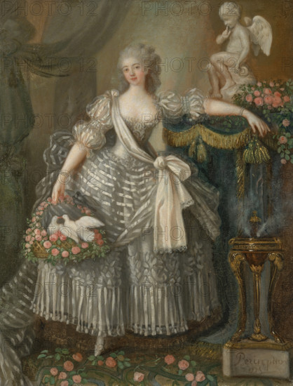 Portrait of Mademoiselle Rosalie Duthé (1748-1830), 1774. Creator: Périn-Salbreux, Lié Louis (1753-1817).