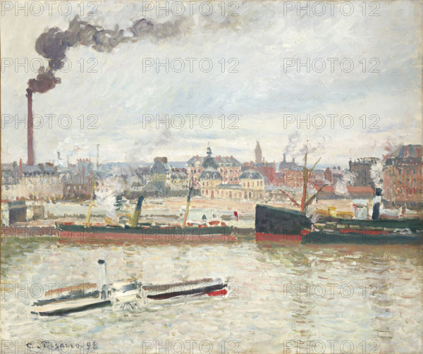 Vue sur la gare d'Orléans, Saint-Sever, Rouen, 1898. Creator: Pissarro, Camille (1830-1903).