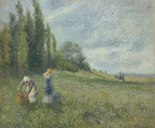 Peasant women in the fields, Pontoise, 1880. Creator: Pissarro, Camille (1830-1903).