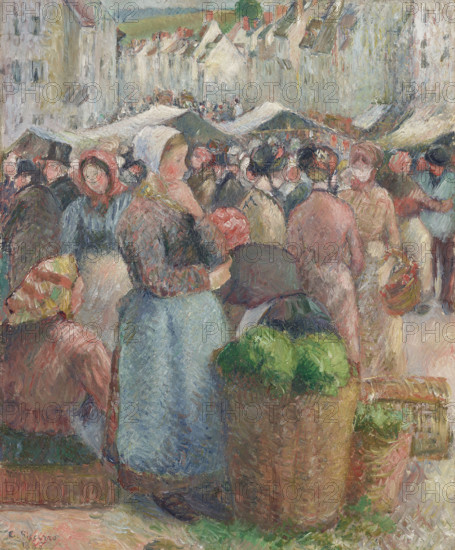 Le Marché de Gisors, Grande-Rue, 1885. Creator: Pissarro, Camille (1830-1903).