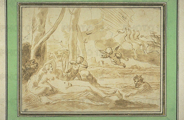 Jupiter and Antiope. Creator: Poussin, Nicolas (1594-1665).