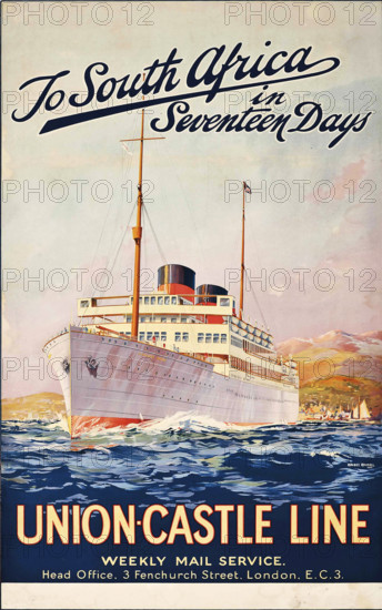 To South Africa in Seventeen Days - Union-Castle Line, c1910. Creator: Randall, Maurice (1865-1950).