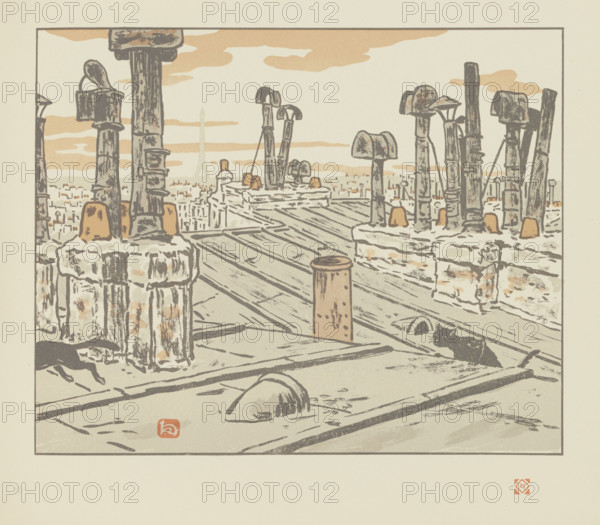 From Thirty-Six Views of the Eiffel Tower, 1902. Creator: Rivière, Henri (1864-1951).