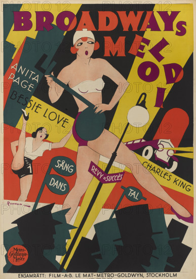 Movie poster "The Broadway Melody" by Harry Beaumont, 1929. Creator: Rohman, Eric (1891-1949).