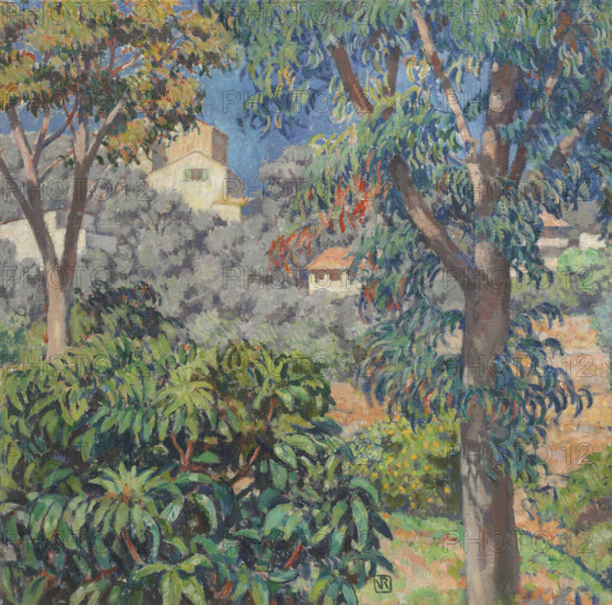 Villas Viewed Through Eucalyptus Trees, La Mortola, c1919-1920. Creator: Rysselberghe, Théo van (1862-1926).