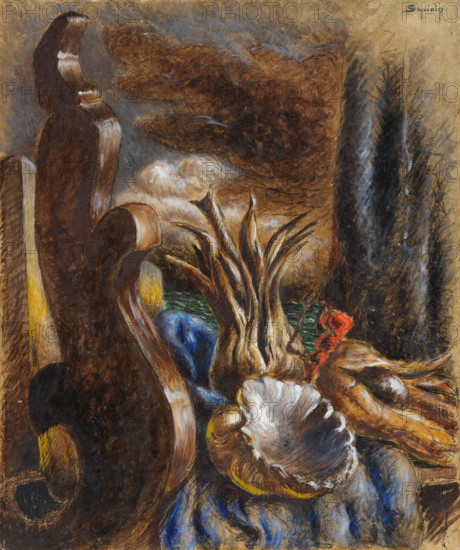 Still Life with Shell (Sea Flower), 1934. Creator: Savinio, Alberto (1891-1952).