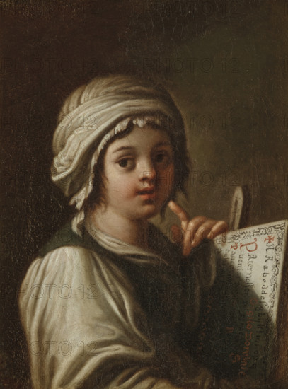 Young girl learning the alphabet, End of the 16th - Early 17th century. Creator: Schedone (Schidone), Bartolomeo (1570-1615).
