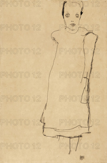 Standing girl, 1911. Creator: Schiele, Egon (1890-1918).