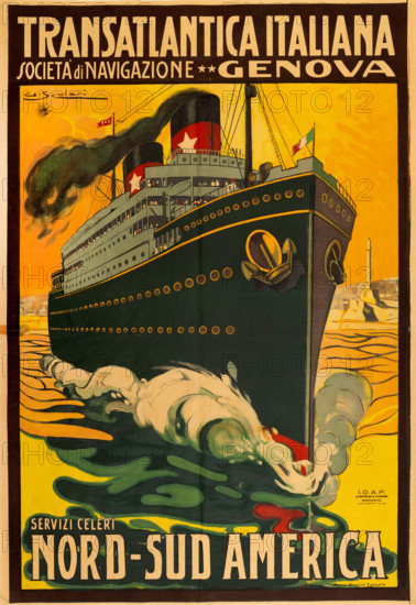 Transatlantica Italiana Società Anonima di Navigazione, 1923. Creator: Scolari, Giovanni (1882-1956).