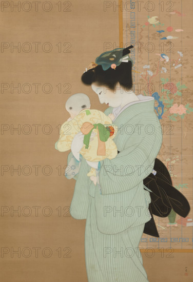 Mother and Child, 1934. Creator: Shoen, Uemura (1875-1949).