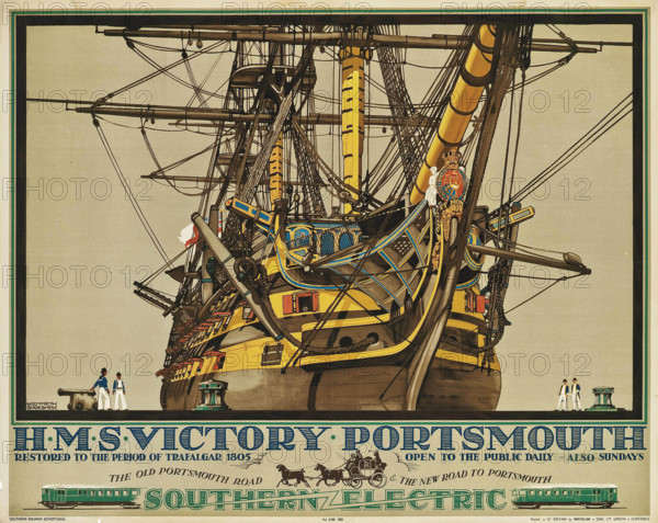 HMS Victory. Portsmouth, 1937. Creator: Shoesmith, Kenneth Denton (1890-1939).
