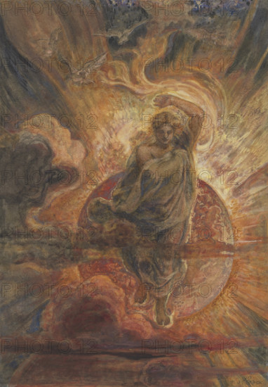 And I saw an angel standing in the sun. (Revelation 19:17), 1910. Creator: Stock, Henry John (1853-1930).