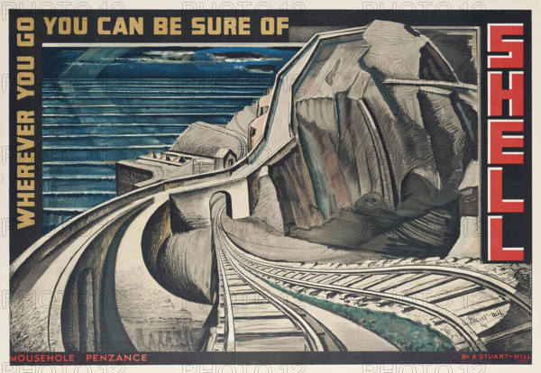 Mousehole, Penzance. "Wherever you go you can be sure of Shell", 1932. Creator: Stuart-Hill, Alexander (1889-1948).