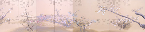 Cherry Blossoms in Omuro, 1933. Creator: Tomita, Keisen (1879-1936).