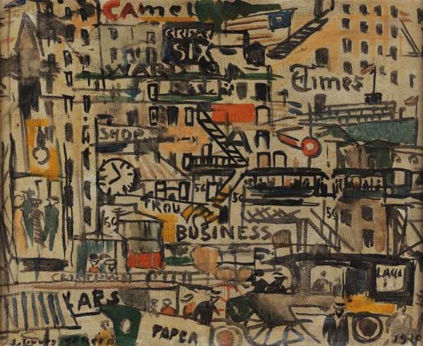New York Street or New York Landscape, 1920. Creator: Torres-García, Joaquín (1874-1949).