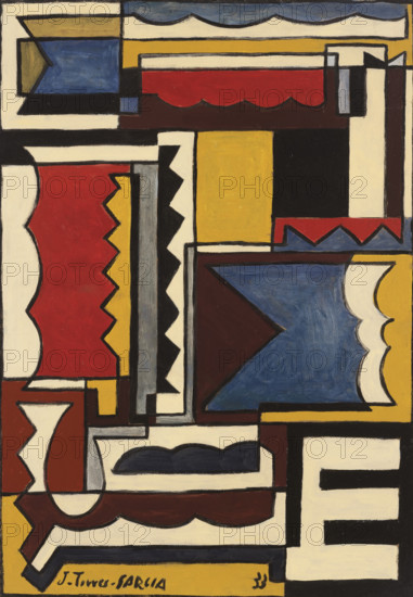 Structure with interlocking shapes, 1933. Creator: Torres-García, Joaquín (1874-1949).