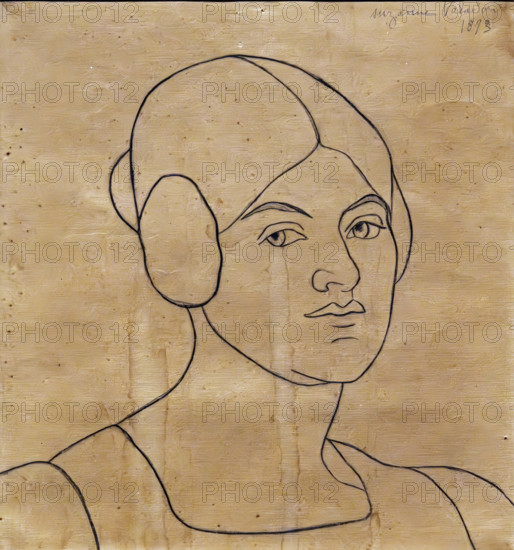 Self-portrait, 1893. Creator: Valadon, Suzanne (1865-1938).