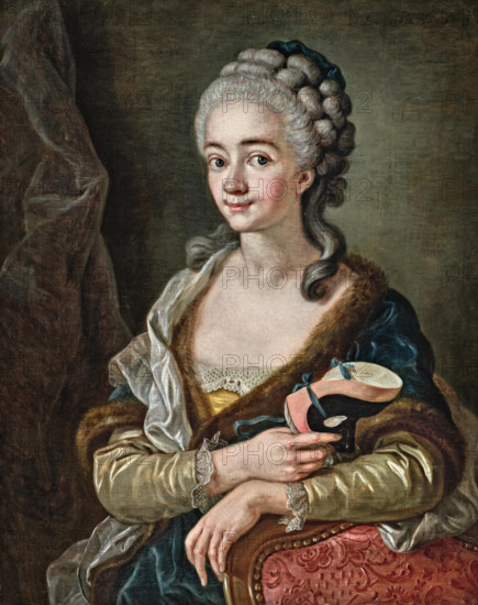 Portrait of Anna Elisabeth Louise of Brandenburg-Schwedt (1738-1820), Princess of Prussia, c1764-65. Creator: Van Loo, Amédée (1719-1795).