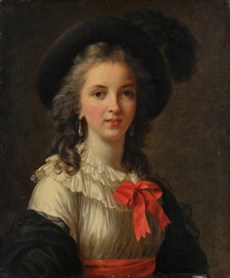 Portrait of Élisabeth Louise Vigée Le Brun with Cerise Ribbons. Creator: Vigée Le Brun, Louise Élisabeth, after .